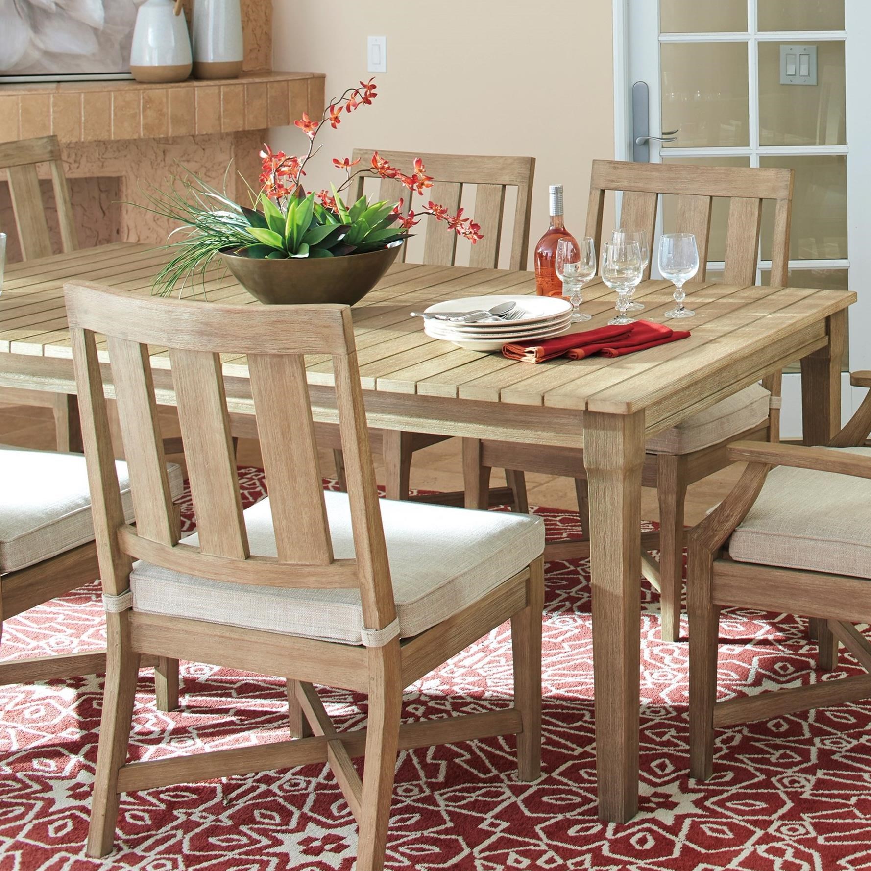 Clare View Rectangular Dining Table w Umbrella Option
